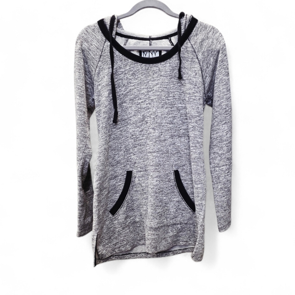 Marc New York Black and Gray Knit Hoodie